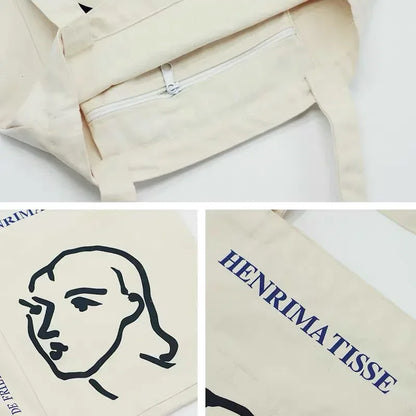 Sac tote imprimé femme – toile coton artistique
